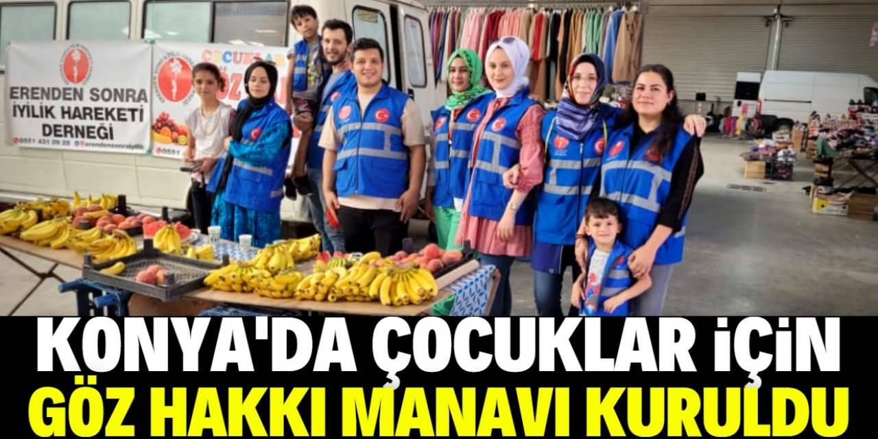 Konya'da kurulan manav takdir topladı: Meyve ikramında bulunuyorlar