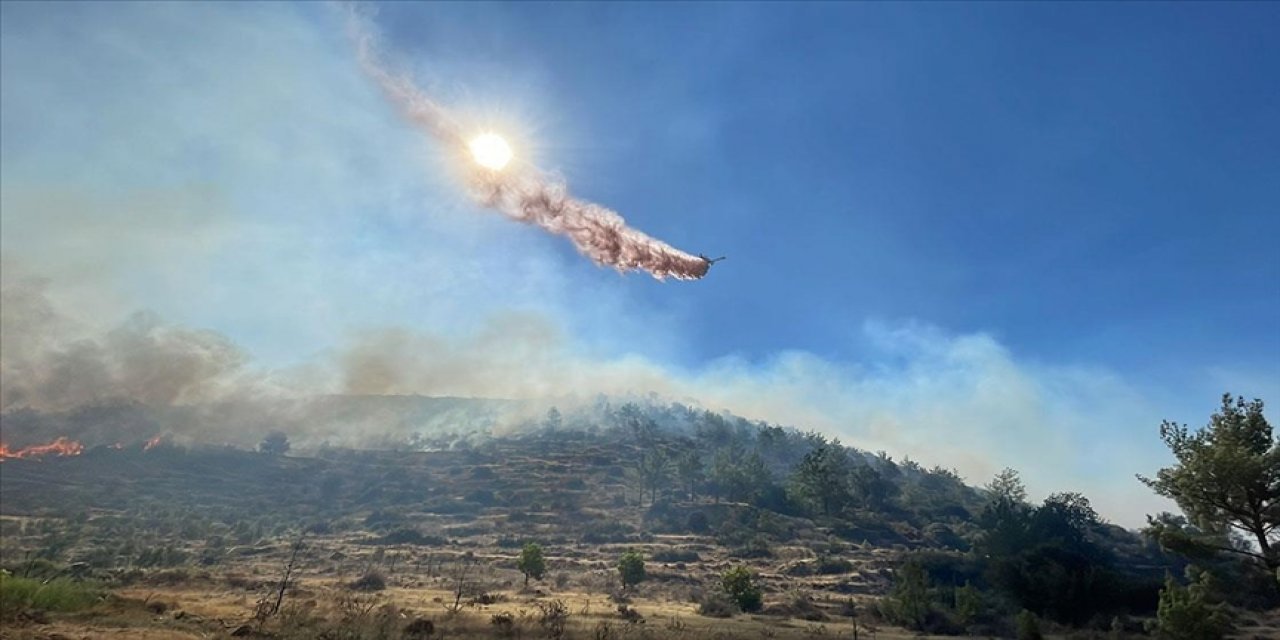 Mersin'de çıkan orman yangınına müdahale ediliyor