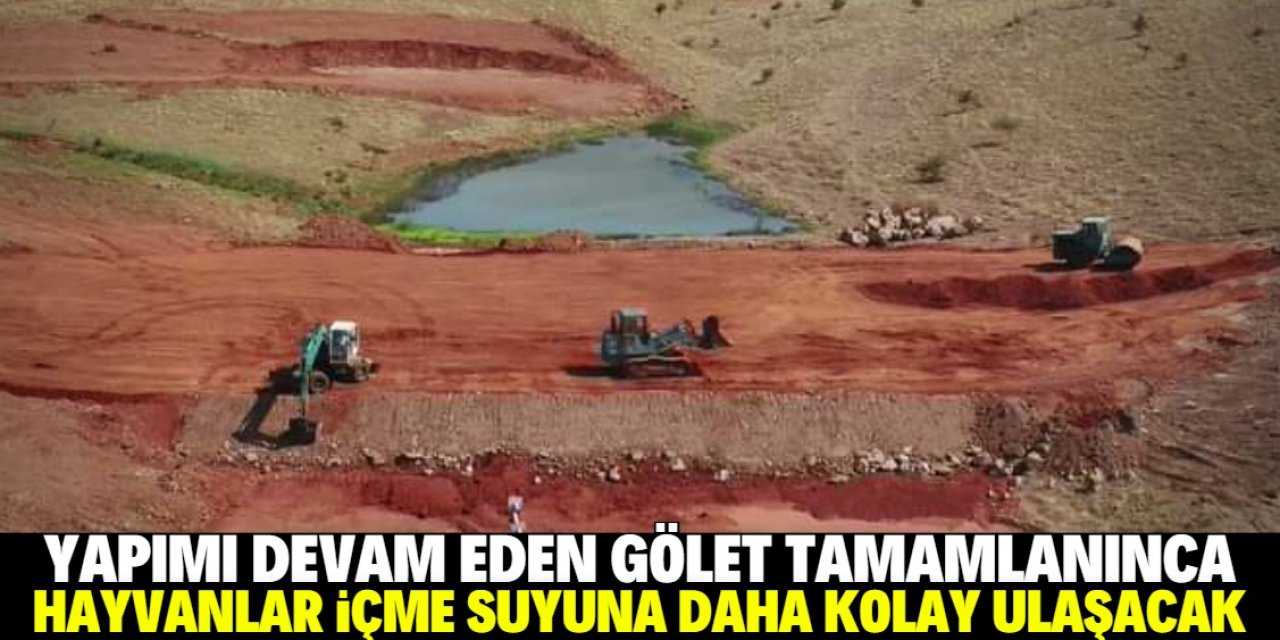 Konya'da faydalı su hacmi 45 bin metreküp olan göletin yapımı devam ediyor