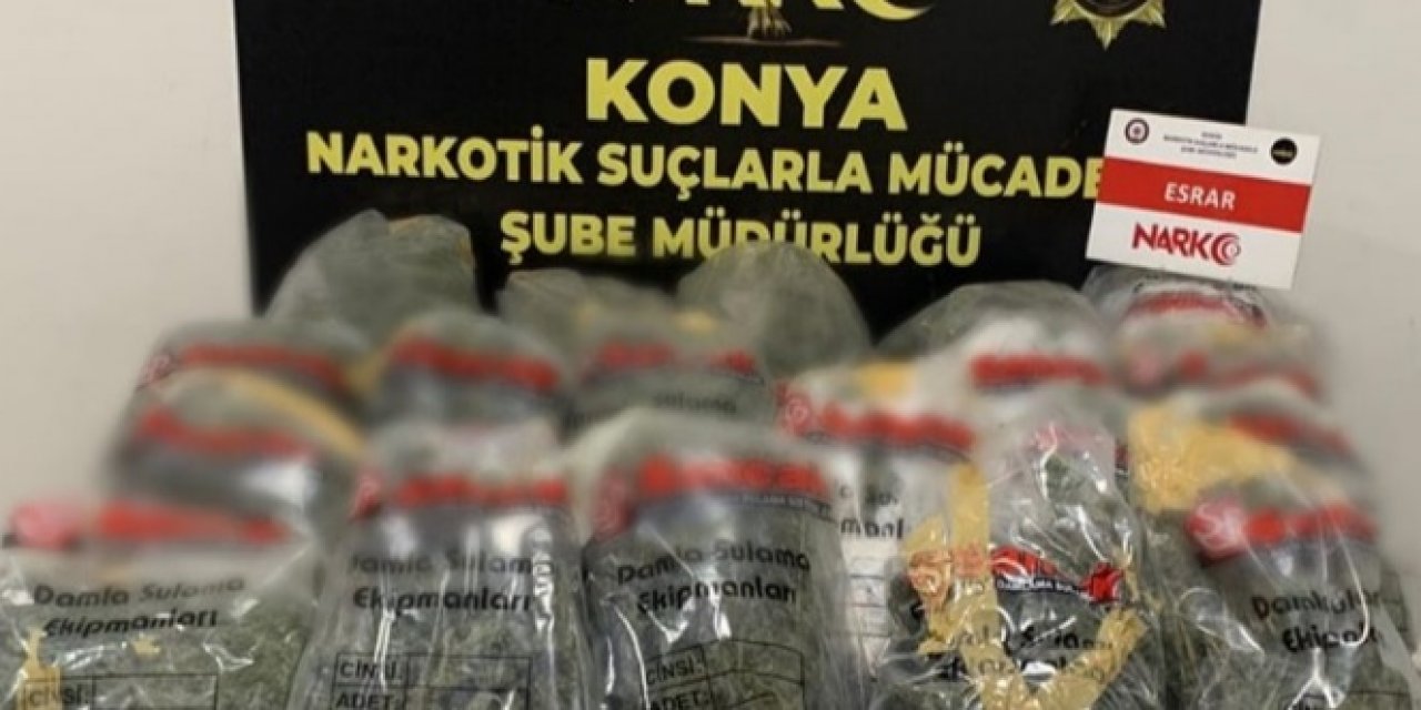 Konya'da uyuşturucu operasyonunda 23 kilogram esrar ele geçirildi