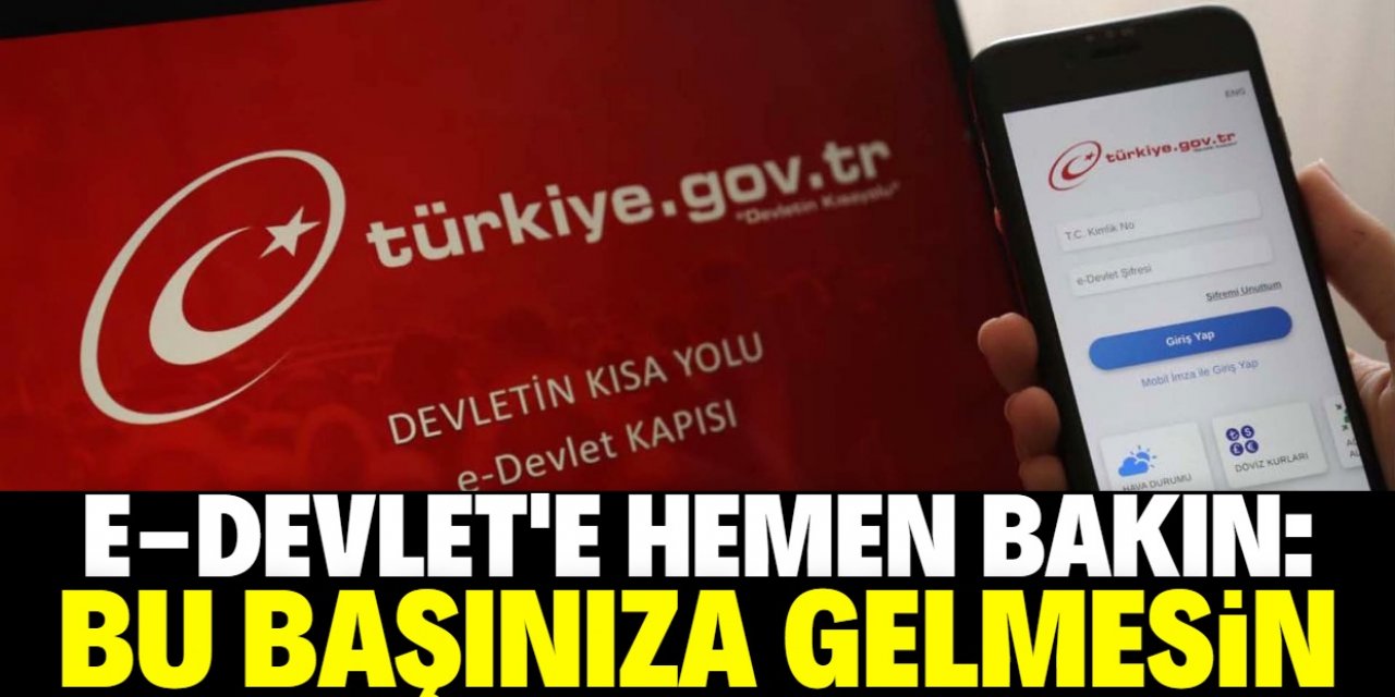 E-devlet'e hemen bakın! Bu başınıza gelmesin