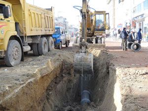 Karapınar’da yağmur drenaj çalışmaları