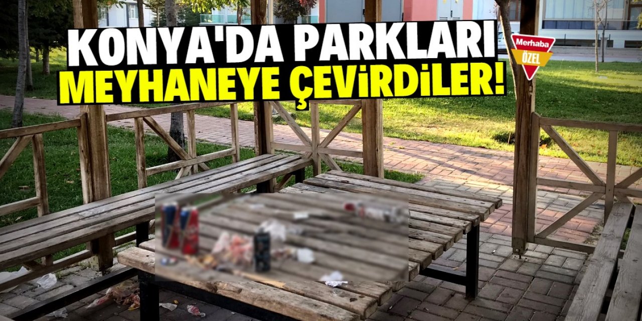 Konya'da parkları meyhaneye çevirdiler!