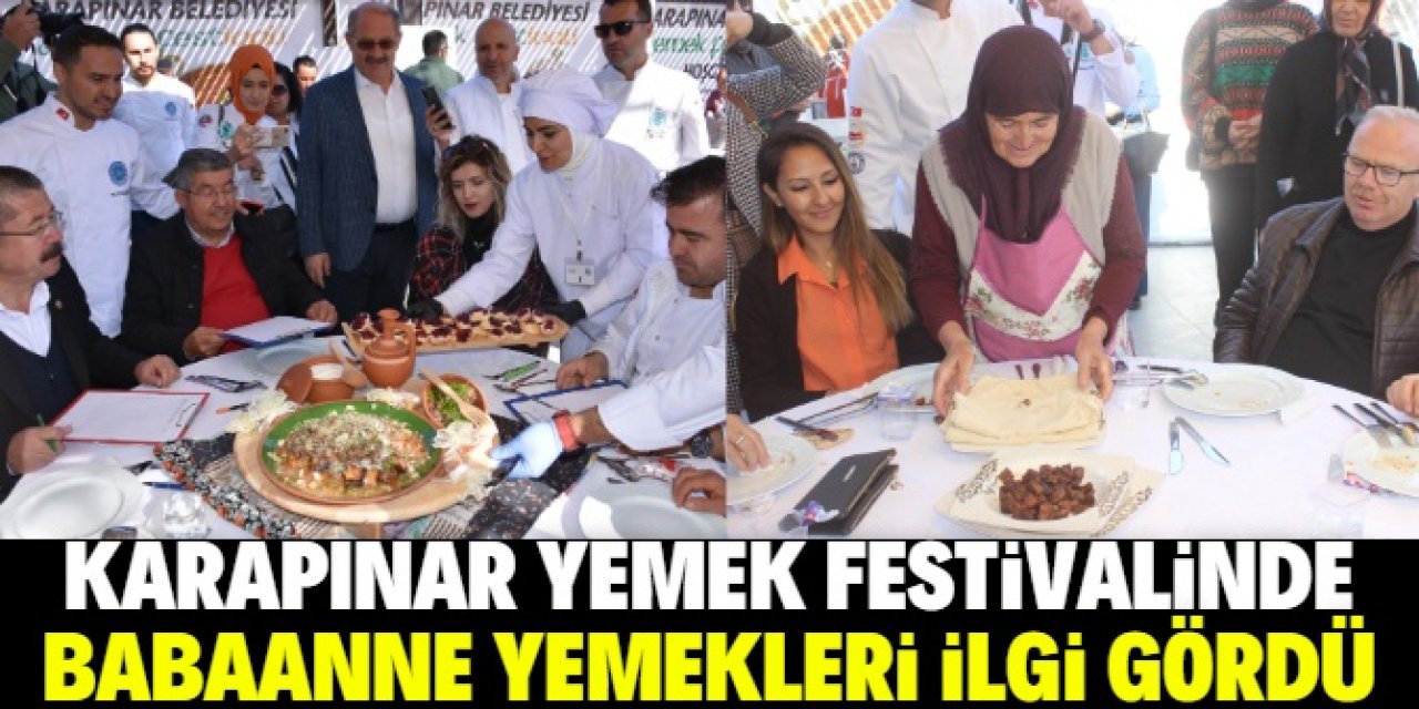 Konya Karapınar yemek festivalinde babaanne yemekleri ilgi gördü