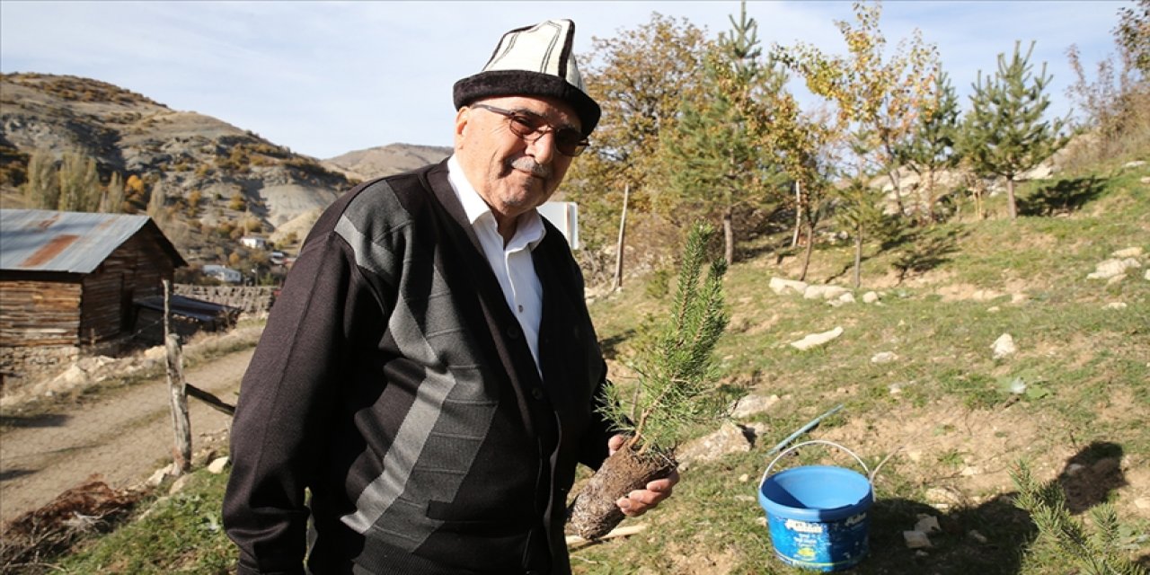 83 yaşındaki "Cemal Emmi" 30 yıldır köyündeki atıl arazileri ağaçlandırıyor