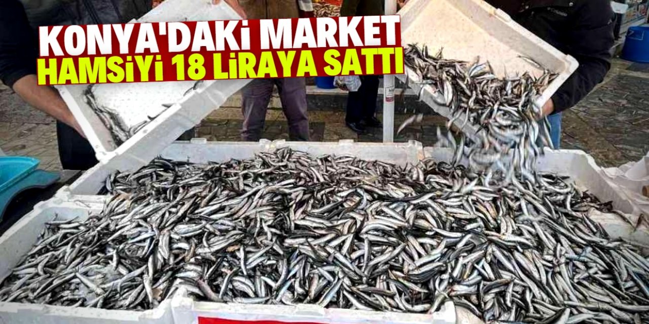 Konya merkezdeki yerel market hamsinin kilosunu 18 liraya sattı