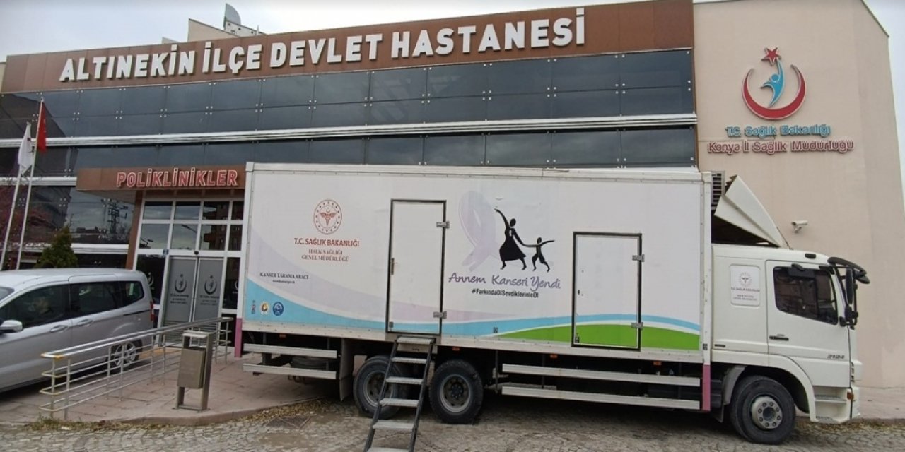 Konya'nın ilçesinde mobil araçla kanser taraması yapıldı