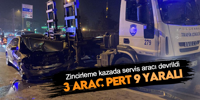 Konya'da 3 aracın karıştığı kazada 9 kişi yaralandı