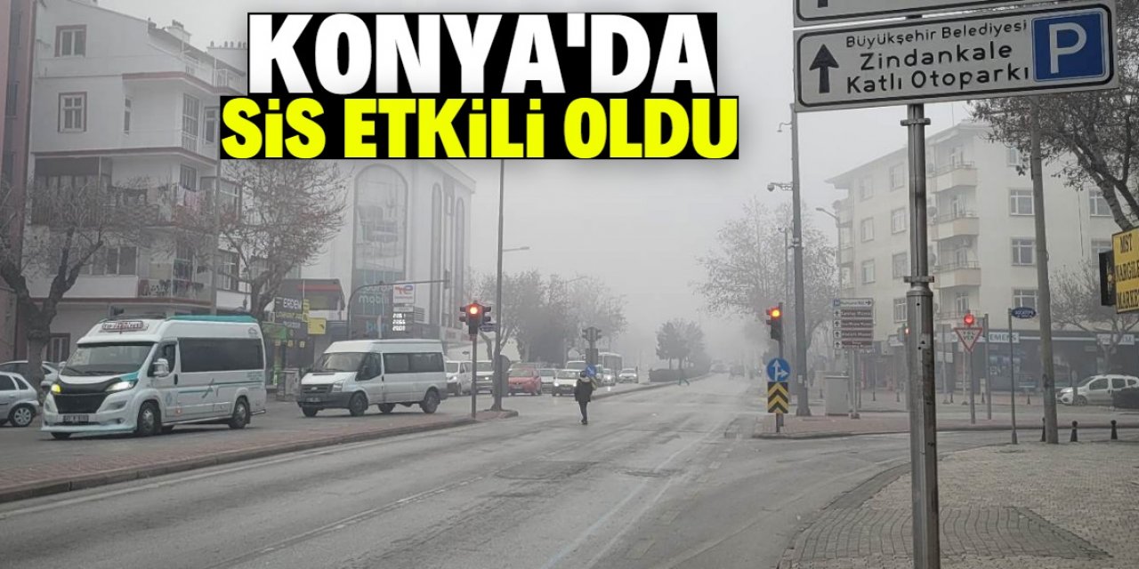 Konya merkezde yoğun sis etkili oldu