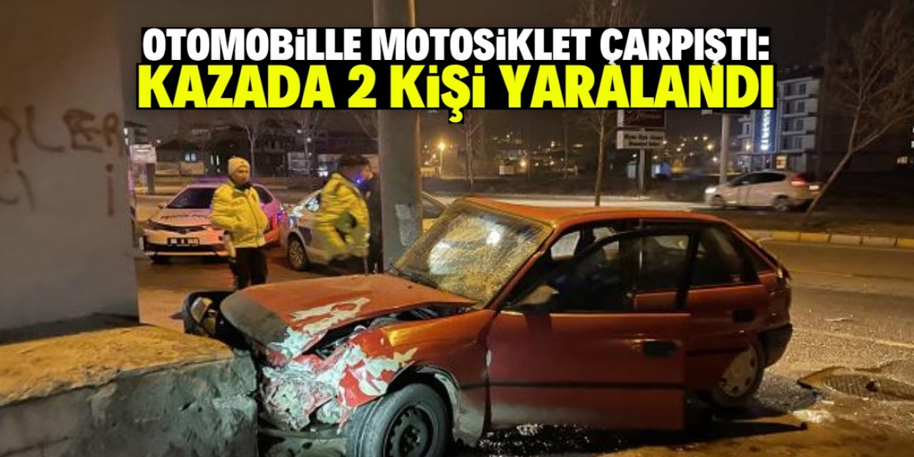 Aksaray'da otomobille motosikletin çarpışması sonucu 2 kişi yaralandı