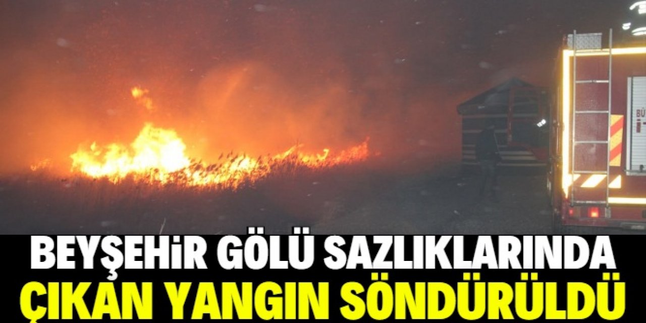 Beyşehir Gölü sazlıklarında çıkan yangın söndürüldü