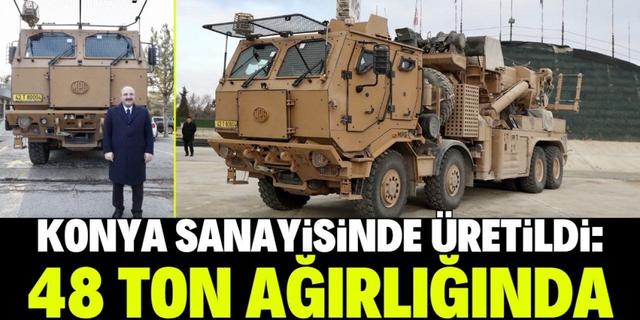 Konya sanayisinde üretilen bu zırhlı araç 48 ton ağırlığında