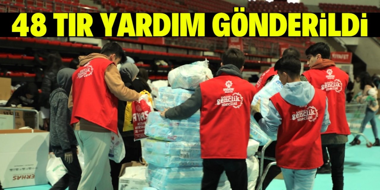 Konya belediyesi deprem bölgesine 48 TIR yardım malzemesi gönderdi