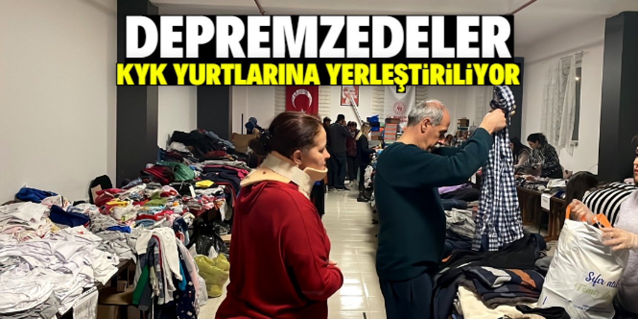 Karaman'a getirilen depremzedeler KYK yurtlarına yerleştiriliyor