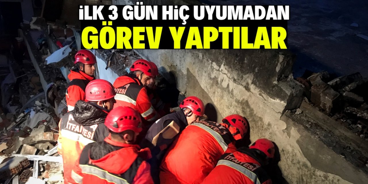 Konya İtfaiyesi Hatay'da ilk üç gün hiç uyumadan görev yaptı