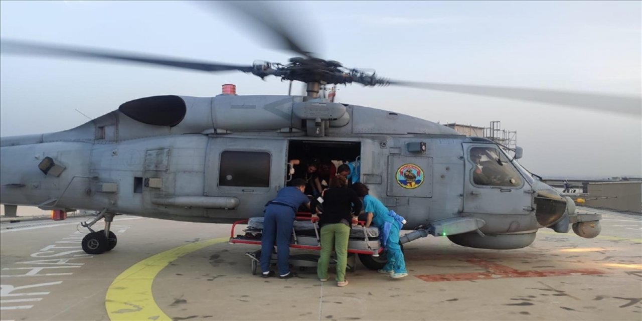 Hatay'da tedavi gören bir kişi TSK helikopteriyle Adana'ya nakledildi