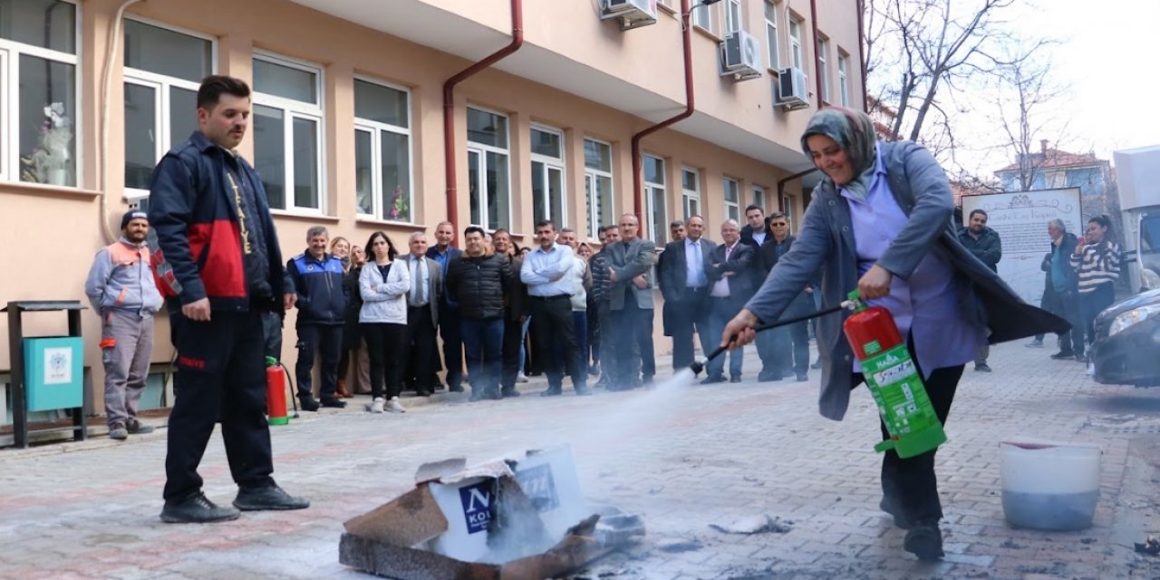 Beyşehir Belediyesi’nden yangın tatbikatı