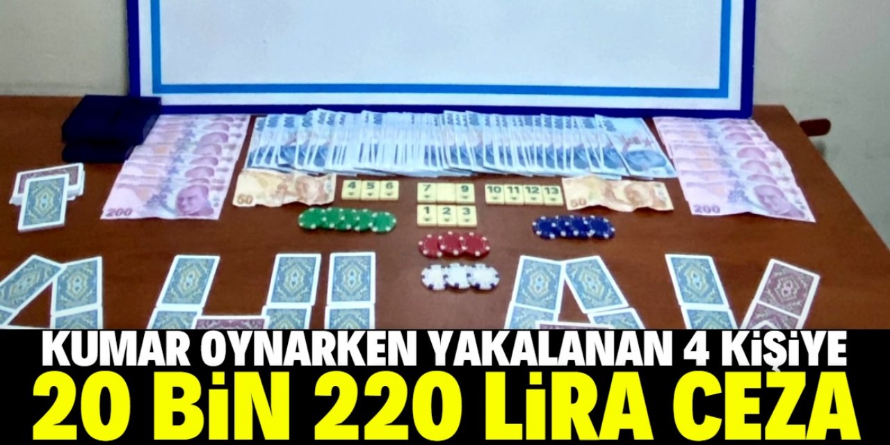 Akşehir'de kumar oynarken yakalanan 4 kişiye para cezası