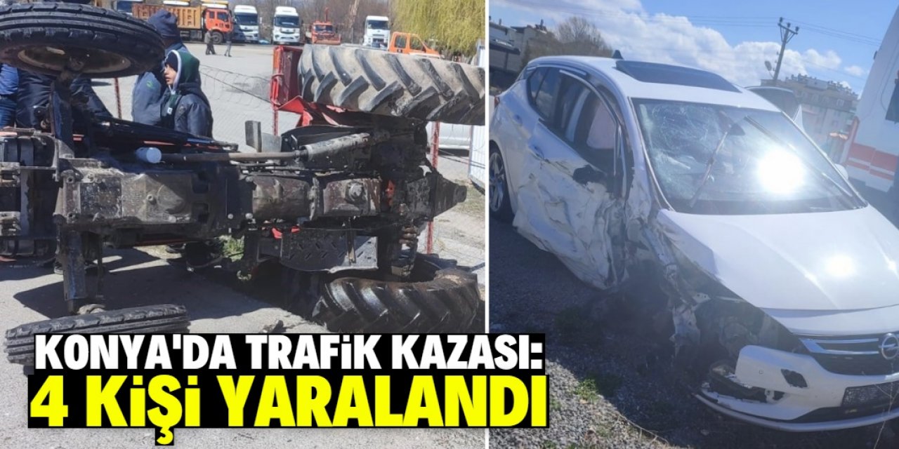 Konya'da 3 aracın karıştığı trafik kazasında 4 kişi yaralandı