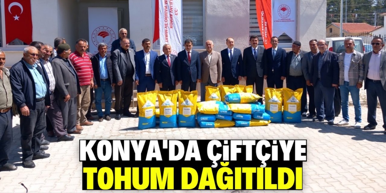 Konya'da  çiftçiye yağlık ayçiçeği tohumu dağıtıldı