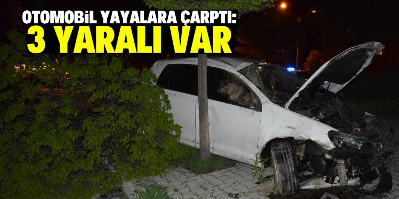 Konya'da otomobil yayalara çarptı! 3 kişi yaralandı