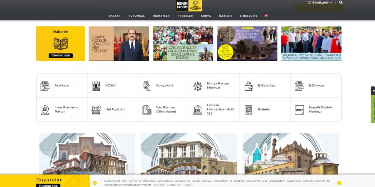 Konya Büyükşehir’in web sitesi yenilendi