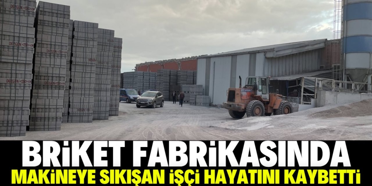 Briket fabrikasında makineye sıkışan işçi öldü