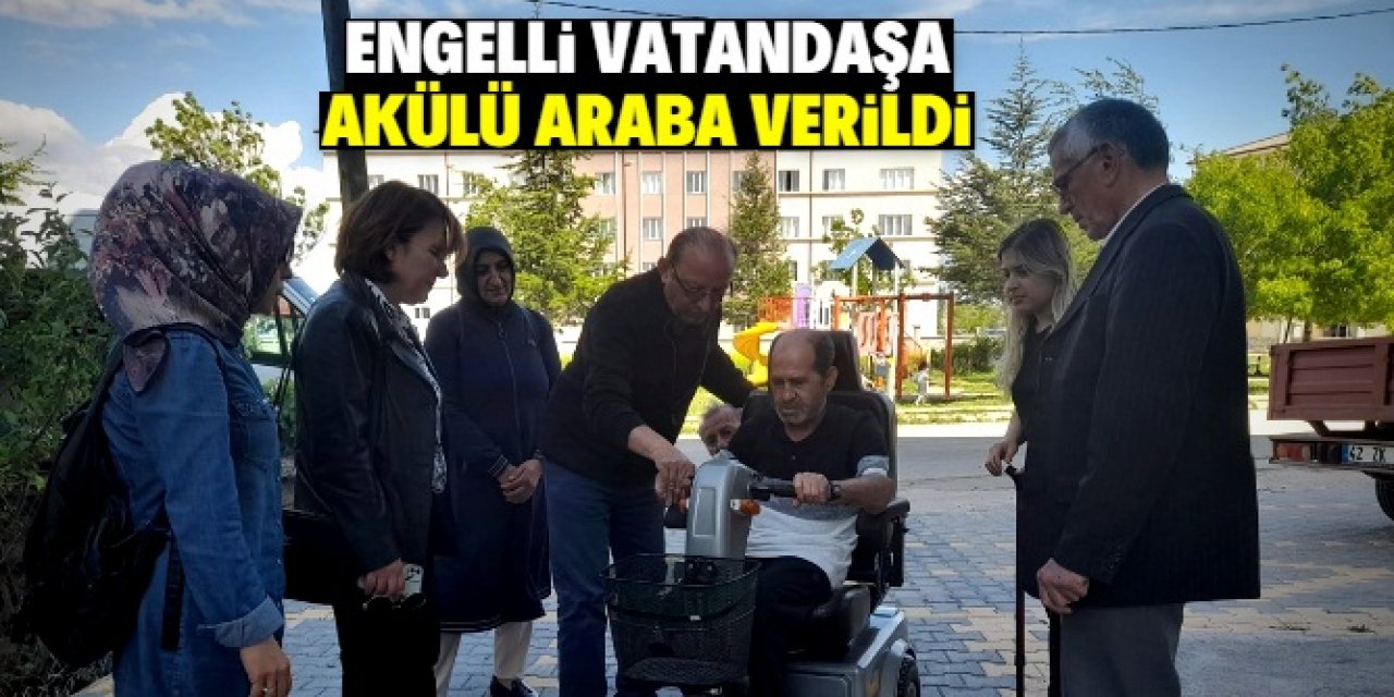 Seydişehir'de engelli vatandaşa akülü araç verildi