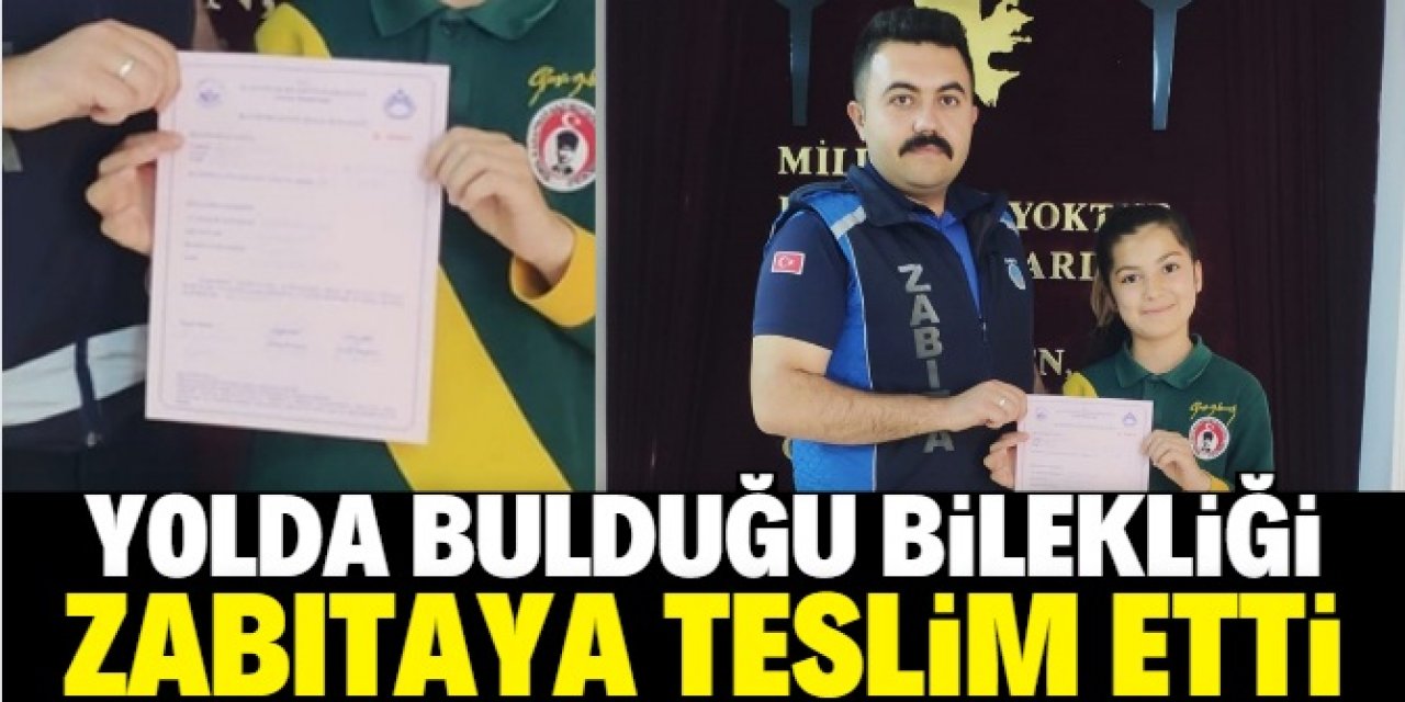 Konya'da ortaokul öğrencisi yolda bulduğu bilekliği zabıtaya teslim etti