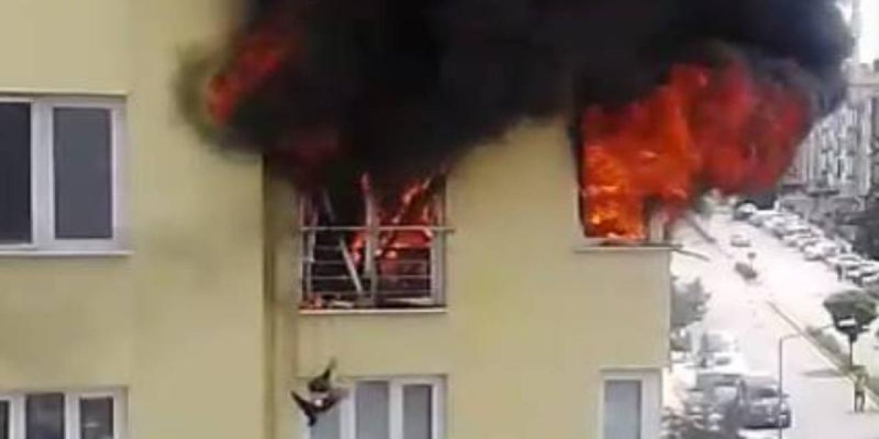 Apartmanda yangın çıktı  6 kişi hastaneye kaldırıldı