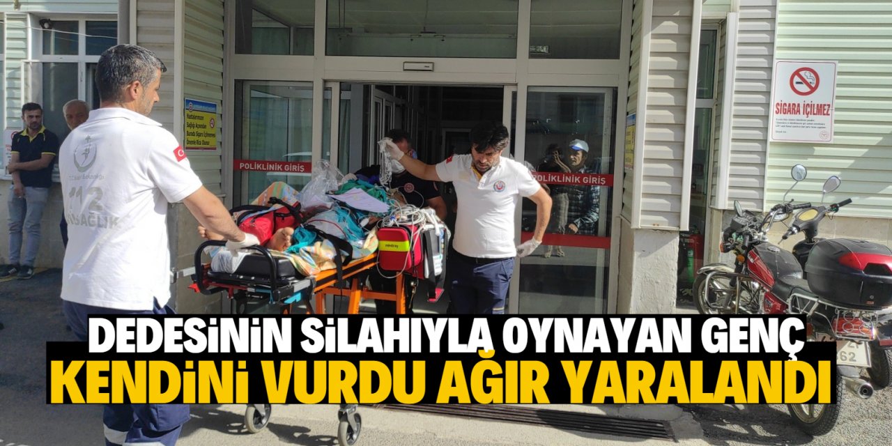 Konya'da bir genç oynadığı dedesinin tüfeğinin kazaen ateş almasıyla ağır yaralandı