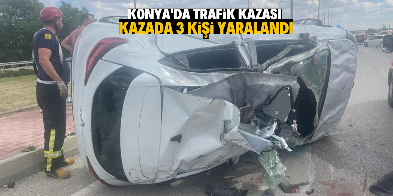 Konya'nın Kulu ilçesindeki trafik kazasında 3 kişi yaralandı.