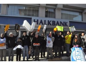 Tunceli'de Halk Bankası'na Kutulu Protesto