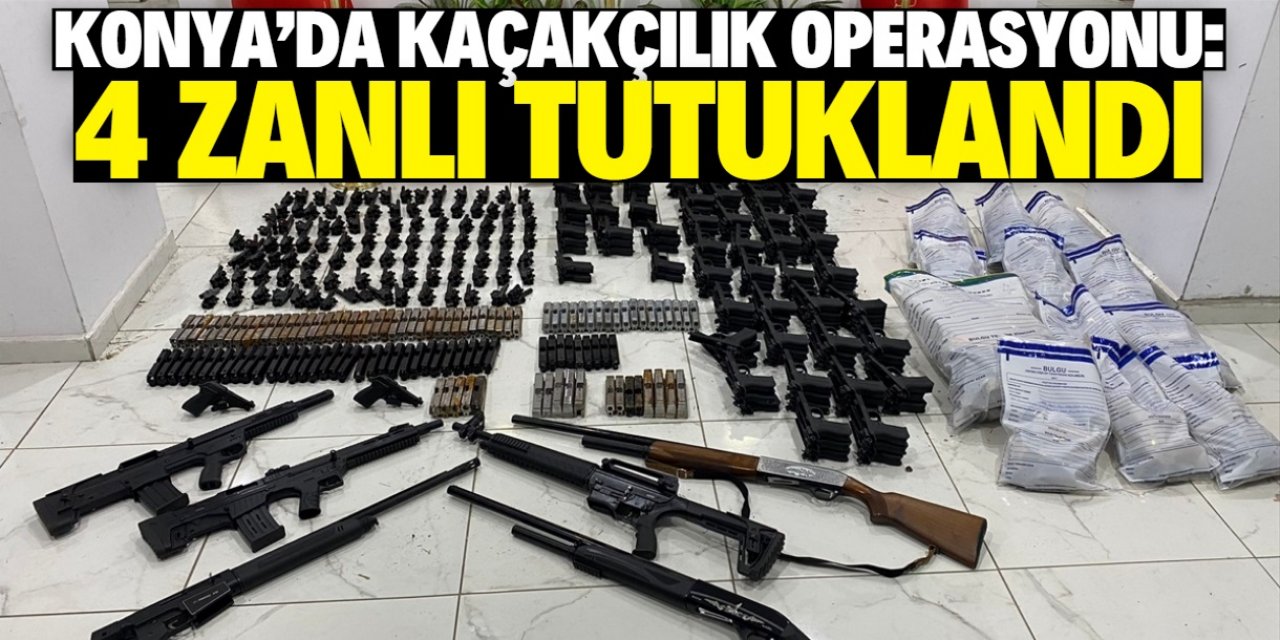 Konya'da silah kaçakçılığı operasyonunda yakalanan 4 zanlı tutuklandı