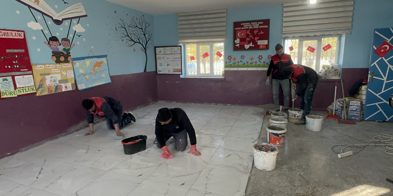 Aksaray’da köy okullarında çalışmalar devam ediyor