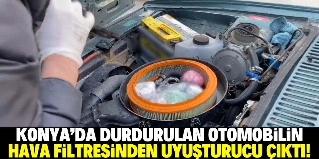 Konya'da durdurulan otomobilin hava filtresinden uyuşturucu çıktı!