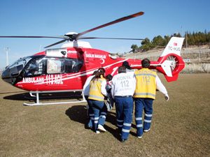 Kalp krizi geçiren şahsa havadan müdahale