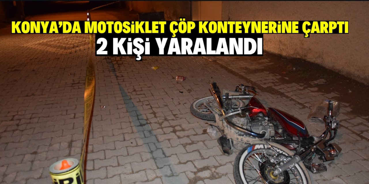 Konya'da motosiklet kazasında 2 kişi yaralandı