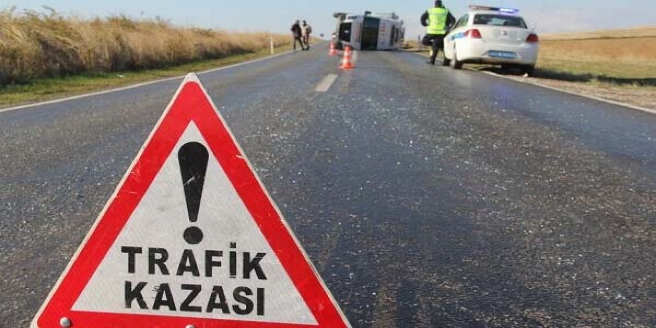 Konya'da otomobilin devrildiği kazada 4 kişi yaralandı