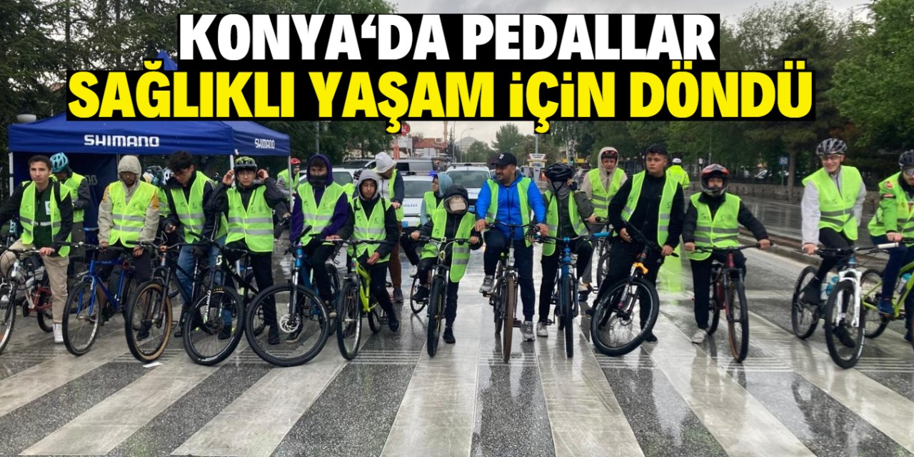 Konya'da  pedallar sağlıklı yaşam için döndü