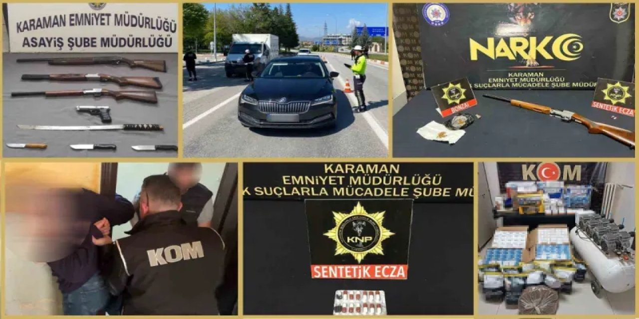 Karaman'da araması bulunan 10 kişi yakalandı