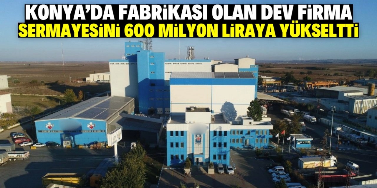 Konya'da fabrikası olan dev firma sermayesini 600 milyon liraya yükseltti