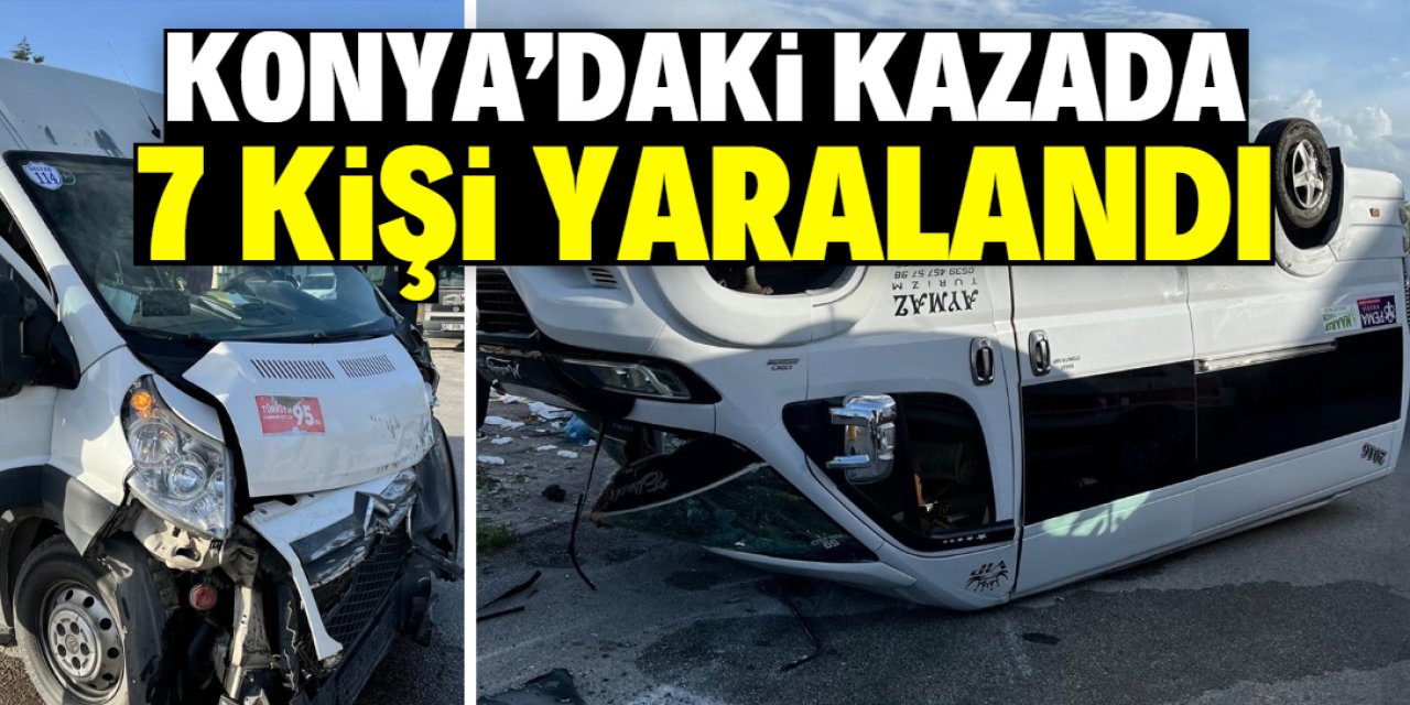 Konya'da 2 servis aracının çarpışması sonucu 7 kişi yaralandı