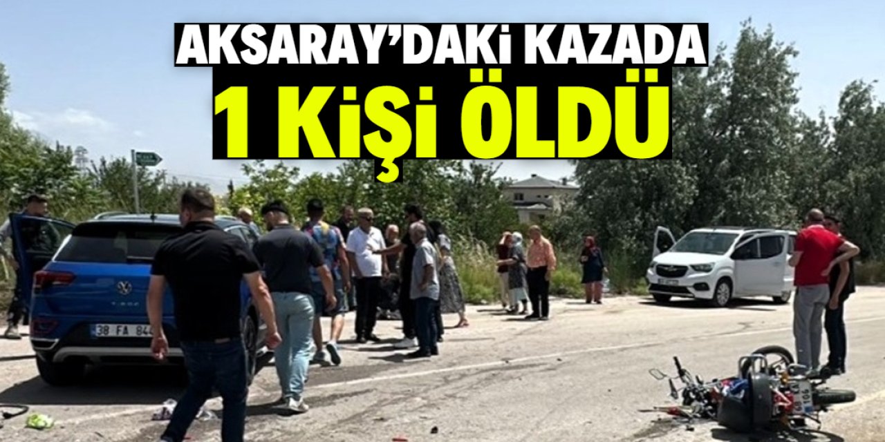 Aksaray'da otomobil ile çarpışan motosikletin sürücüsü öldü, eşi ağır yaralandı