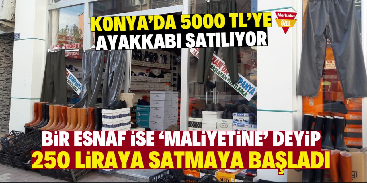 Konya’da 250 liraya ayakkabı satışı başladı! Vatandaş ucuz olduğu için akın ediyor