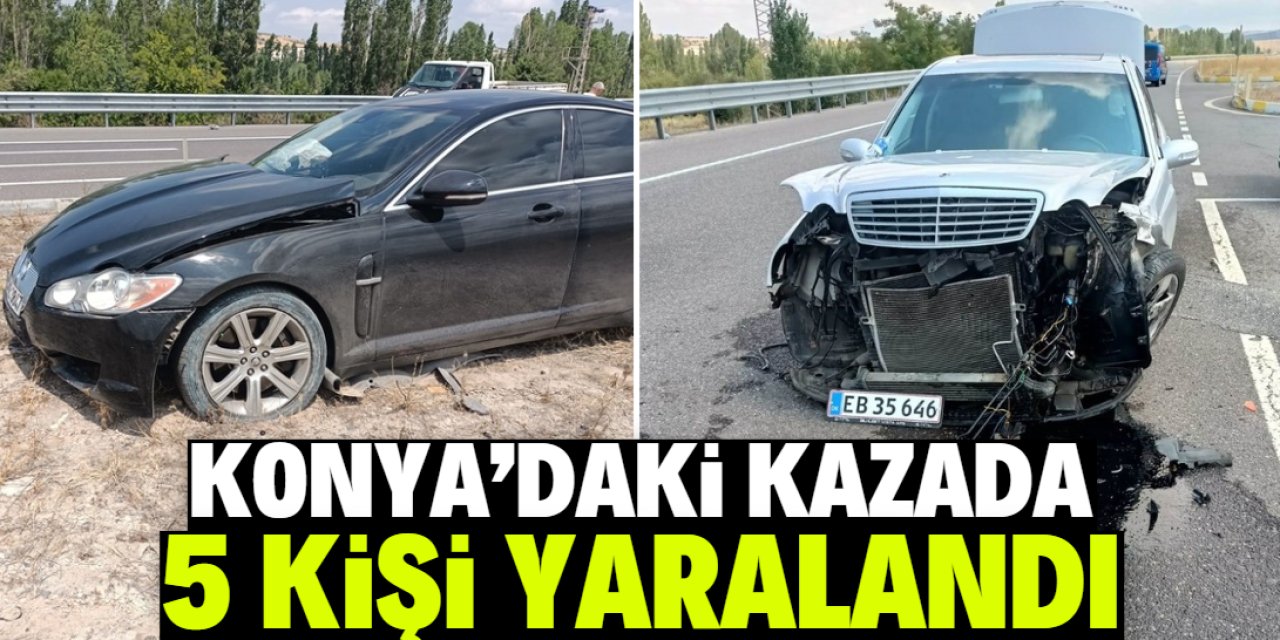 Konya'da gurbetçilerin yaptığı trafik kazasında 5 kişi yaralandı