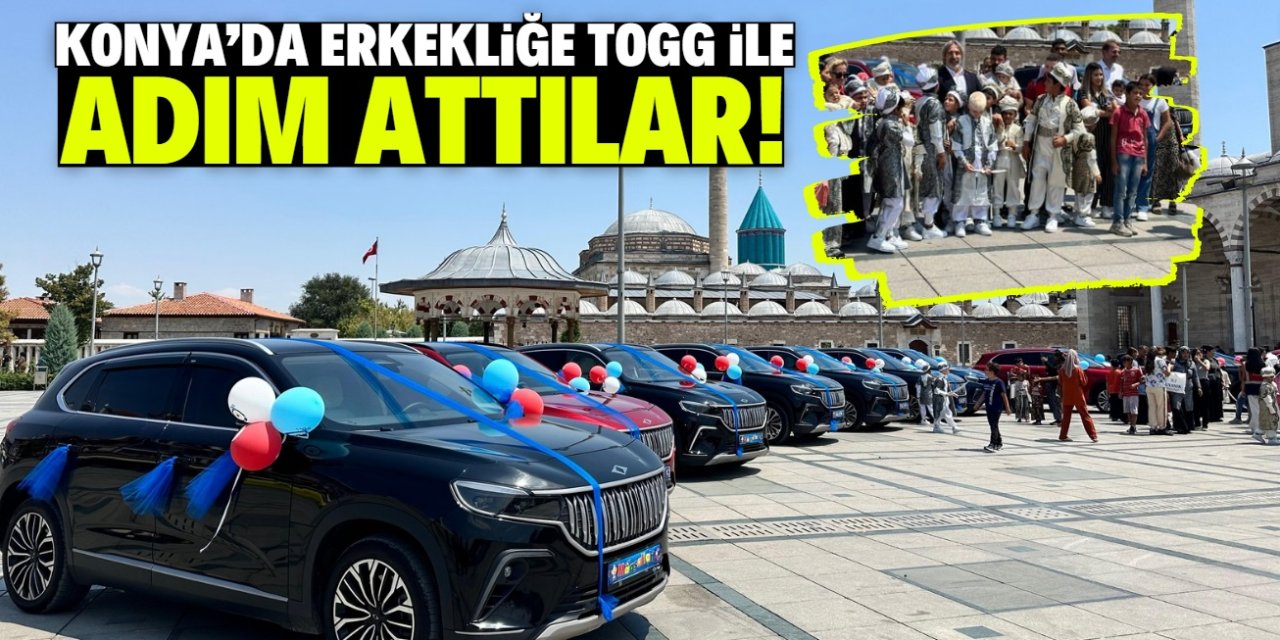 Konya'da erkekliğe TOGG ile adım attılar! İhtişamlı konvoy beğeni topladı