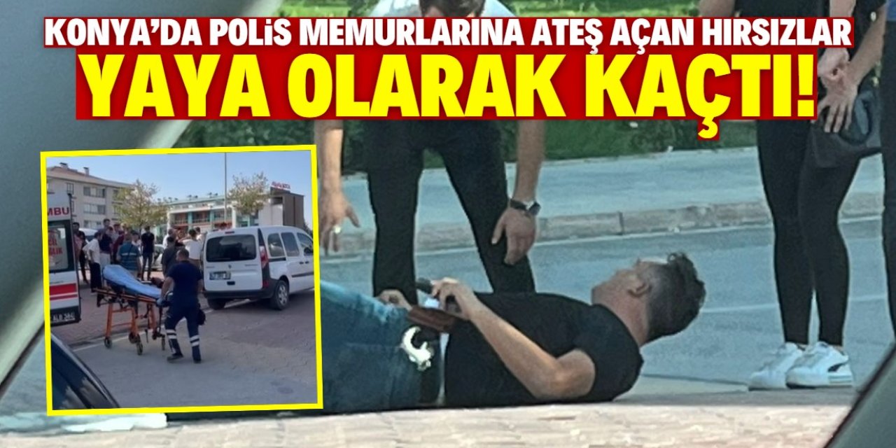 Konya'da otomobil hırsızları polise ateş açıp kaçtı! Yaralılar var