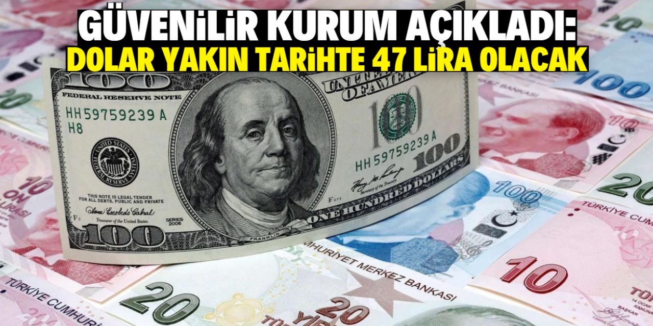 Güvenilir kurumdan net açıklama: Dolar yakın tarihte 47 lira olacak