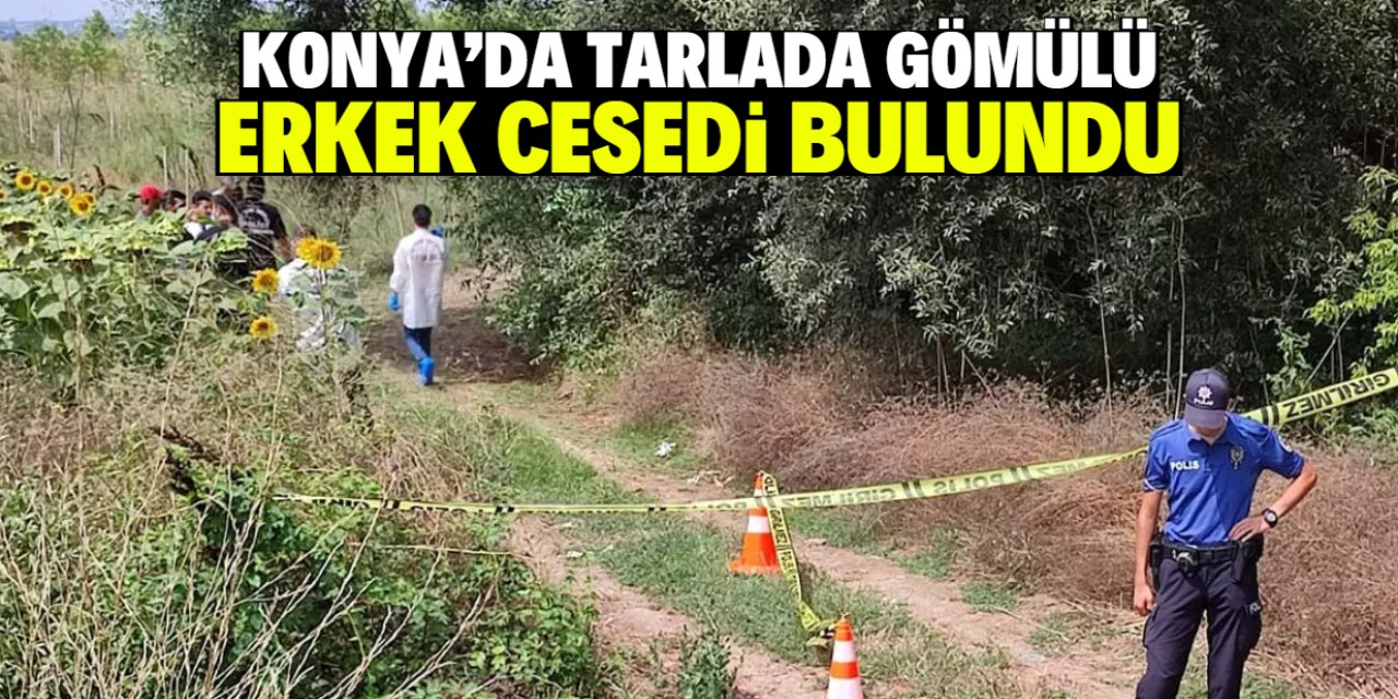 Konya'daki tarlada gömülü halde erkek cesedi bulundu